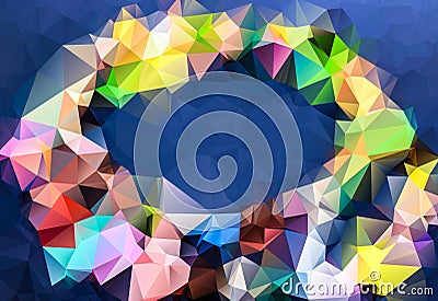 Abstract colorful triangles background on Blue Stock Photo