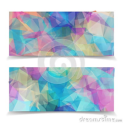 Abstract Colorful Triangular header set Vector Illustration