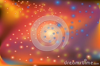 Abstract colorful twist shape and blinking dot Vector Illustration