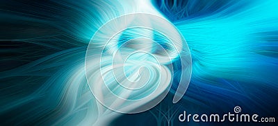 Abstract colorful twisted light fibers in blue color. Waving and twisted light fibers background Stock Photo