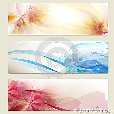 Abstract colorful vector backgrounds set Stock Photo