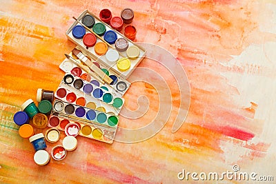 Abstract colorful watercolor for background. Stock Photo