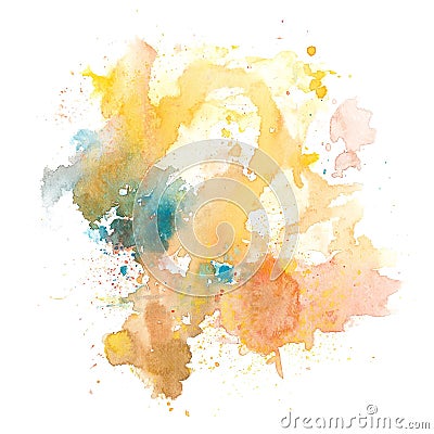 Abstract colorful watercolor splash on white background paper, illustration Cartoon Illustration