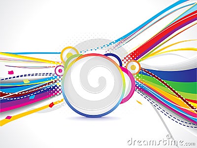 Abstract colorful wave background with grunge Vector Illustration