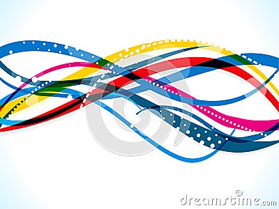 Abstract colorful wave background Cartoon Illustration