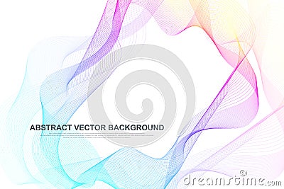 Abstract colorful wave lines background. Circular wireframe mesh element. Geometric template for your design brochure Vector Illustration