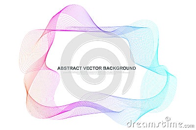 Abstract colorful wave lines background. Circular wireframe mesh logo element. Geometric template for your design Vector Illustration