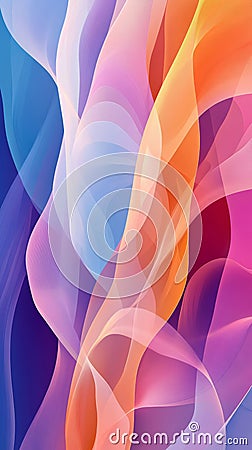 Abstract colorful wavy background with overlapping translucent layers Stock Photo