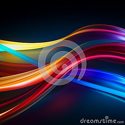Abstract colorful wavy background. Vector illustration for your design. Generative AI Stock Photo