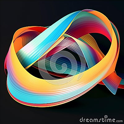 Abstract colorful wavy background. Vector illustration for your design. Generative AI Stock Photo