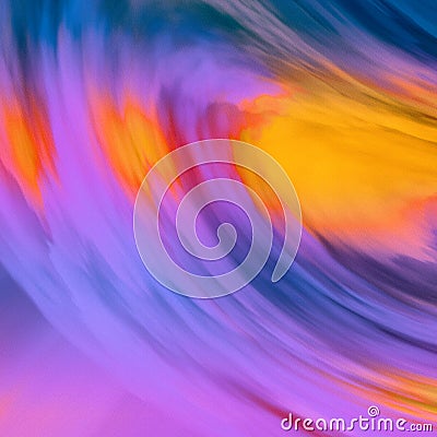 Abstract Colorful wavy theme design with purple & orange tone. Bright glowing canvas paint. Brush strokes hand drawn canvas print. Stock Photo