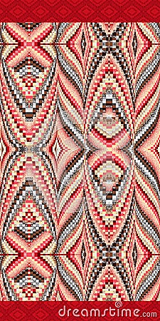 Abstract colorful block print pattern Stock Photo
