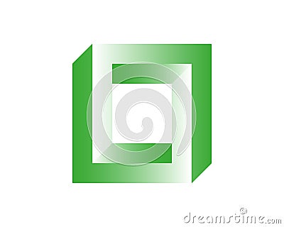 Abstract colour 3D spiral shape. Vector dimensional object. Geometrical polygonal dimensional object Vector Illustration