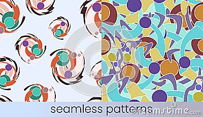 Abstract colour seamless pattern set Vector Illustration