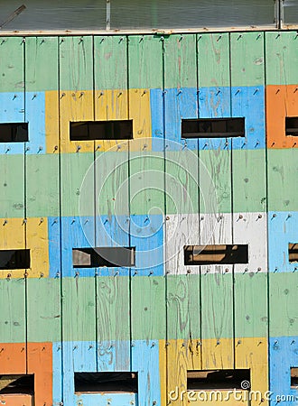 Abstract coloured beehives Stock Photo