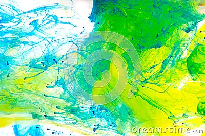 Abstract coloured ink in the water, Paint mixing Stock Photo
