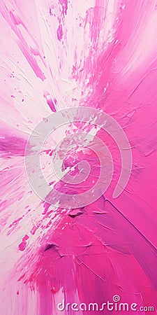 Abstract Coloured Painting With Pink Splash - Impasto Texture And Monochromatic Color Schemes Stock Photo