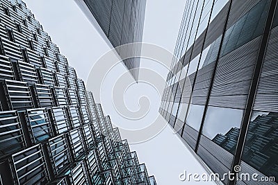 An abstract coloured vintage image, looking up capturing three d Stock Photo