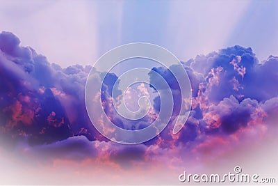 Abstract colourful blue purple pink dreamy sky with romantic soft mood Stock Photo