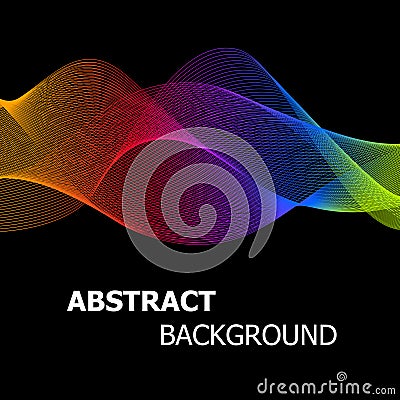 Abstract colourful lines wave background Vector Illustration