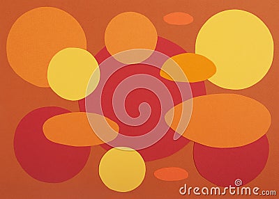 Abstract colourful paper composition. Geometric oval shape paper collage. Stock Photo