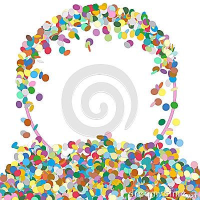 Abstract Colourful Round Shaped Text Panel with Confetti Snippet Vector Illustration
