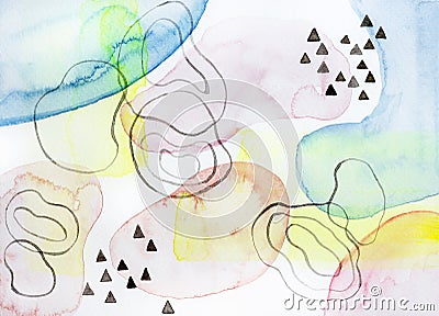 Abstract colourful watercolour paint on paper background Stock Photo