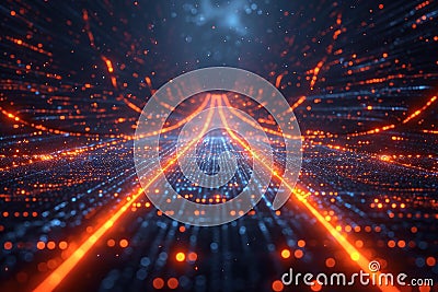 Abstract Colourful Wave Background, Data Transfer concept. Generative AI Stock Photo