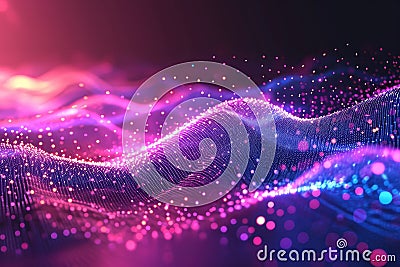 Abstract Colourful Wave Background, Data Transfer concept. Generative AI Stock Photo