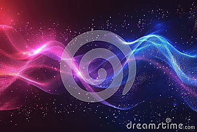 Abstract Colourful Wave Background, Data Transfer concept. Generative AI Stock Photo