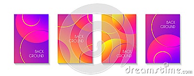 Abstract colroful gradient background with circles. Vector bright covers for magazines, brochures, flyers, banners Vector Illustration