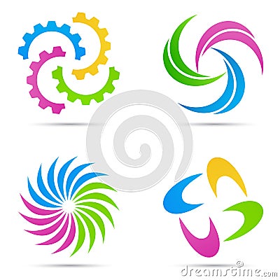 Abstract company logo elements teamwork emblem symbol Vector Illustration