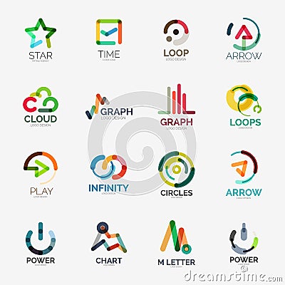 Abstract company logo vector collection Vector Illustration