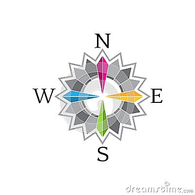 Abstract Compass Rose image logo Vector Illustration