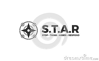 The Abstract Compass of Star. vector illustration Vector Illustration