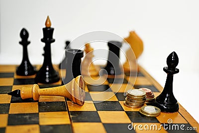 Abstract composition of chess figures. Stock Photo