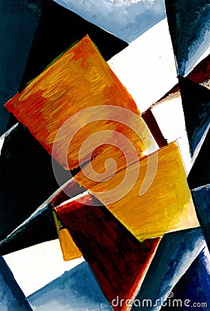 Abstract composition of color planes Cartoon Illustration