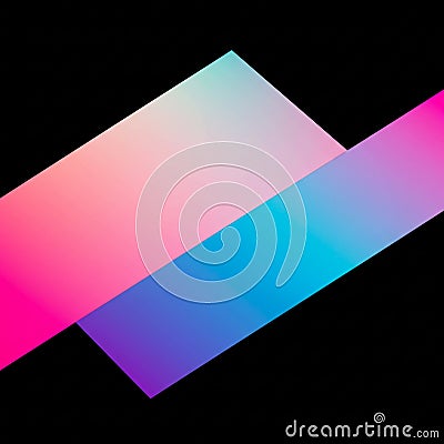 Abstract composition featuring two overlapping diagonal rectangles with gradient Stock Photo