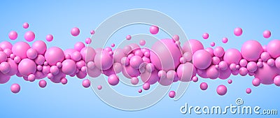 Abstract composition with flying pink bubbles in different sizes vector background Vector Illustration