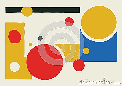 Abstract composition with geometrical shapes in in the style of suprematism, vector illustration. Vector Illustration