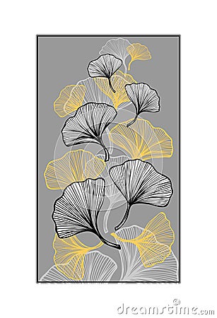 Abstract composition with Gingko Biloba leaves Vector Illustration