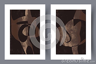 Abstract composition grunge metal wall art print Vector Illustration