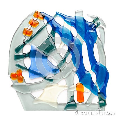 Abstract composition made of colored glass by fusing technology Stock Photo