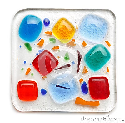 Abstract composition made of colored glass by fusing technology Stock Photo
