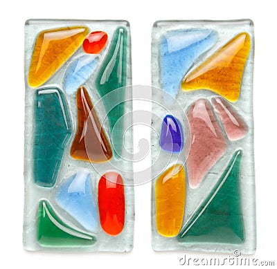 Abstract composition made of colored glass by fusing technology Stock Photo