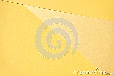 Abstract composition with overlapping yellow textured paper layers creating Stock Photo