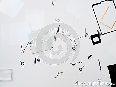 Abstract Composition with Tech Shapes and pieces Stock Photo