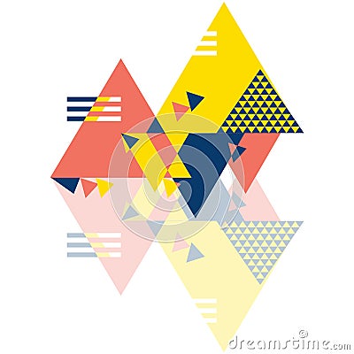 Abstract composition with triangles made in Suprematism style. Could be used as triangular background or geometric technology art Stock Photo
