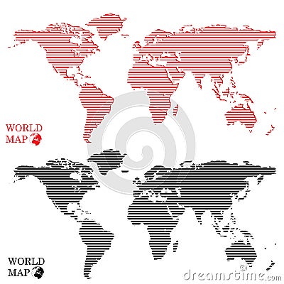 Abstract computer graphic world map round dots. Vector Illustration