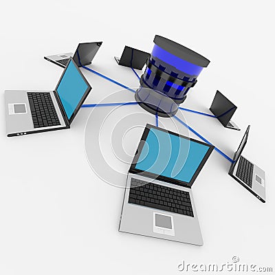 Abstract computer network and database. Concept. Stock Photo